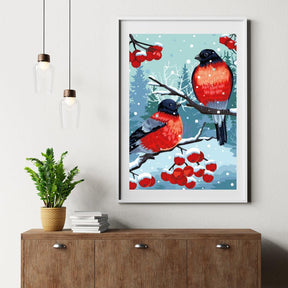 Diamantmaleri - Stillits Fugl Hvid - SEOS®