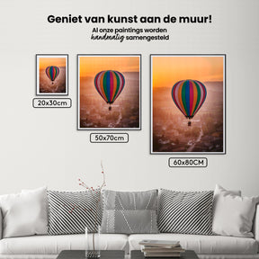 Diamantmaleri - Finurlige varmluftsballoner over en landsby