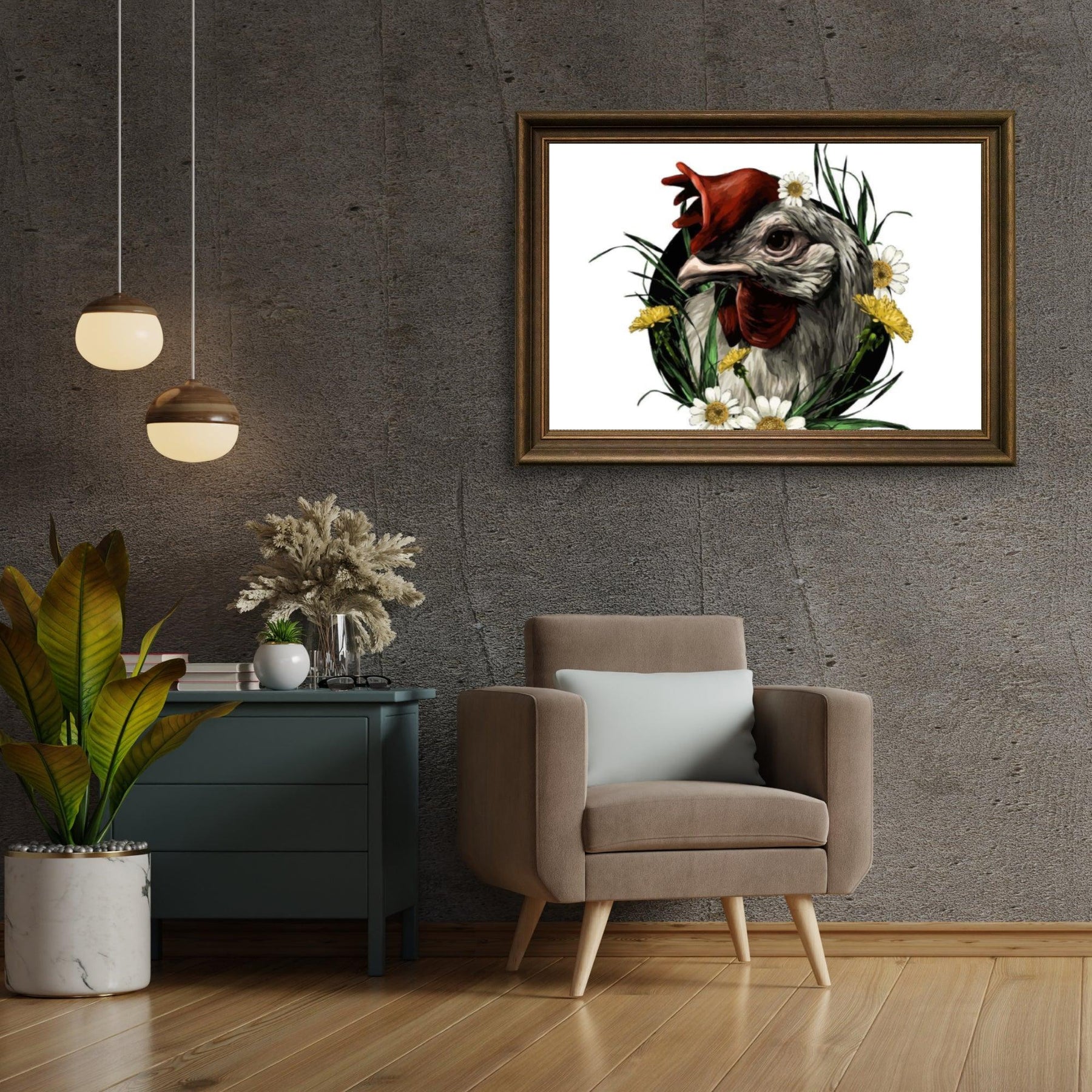 Diamantmaleri - Hane i en blomsterkappe - SEOS®