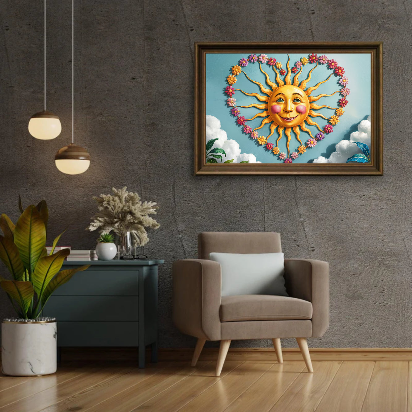 Diamantmaleri - Hjerte af solskin