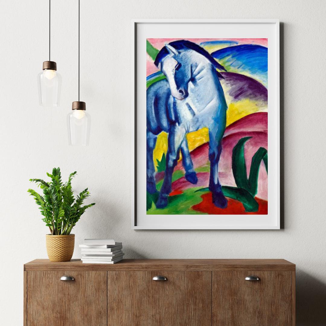 Diamantmaleri - Den blå hest I Maleri af Franz Marc