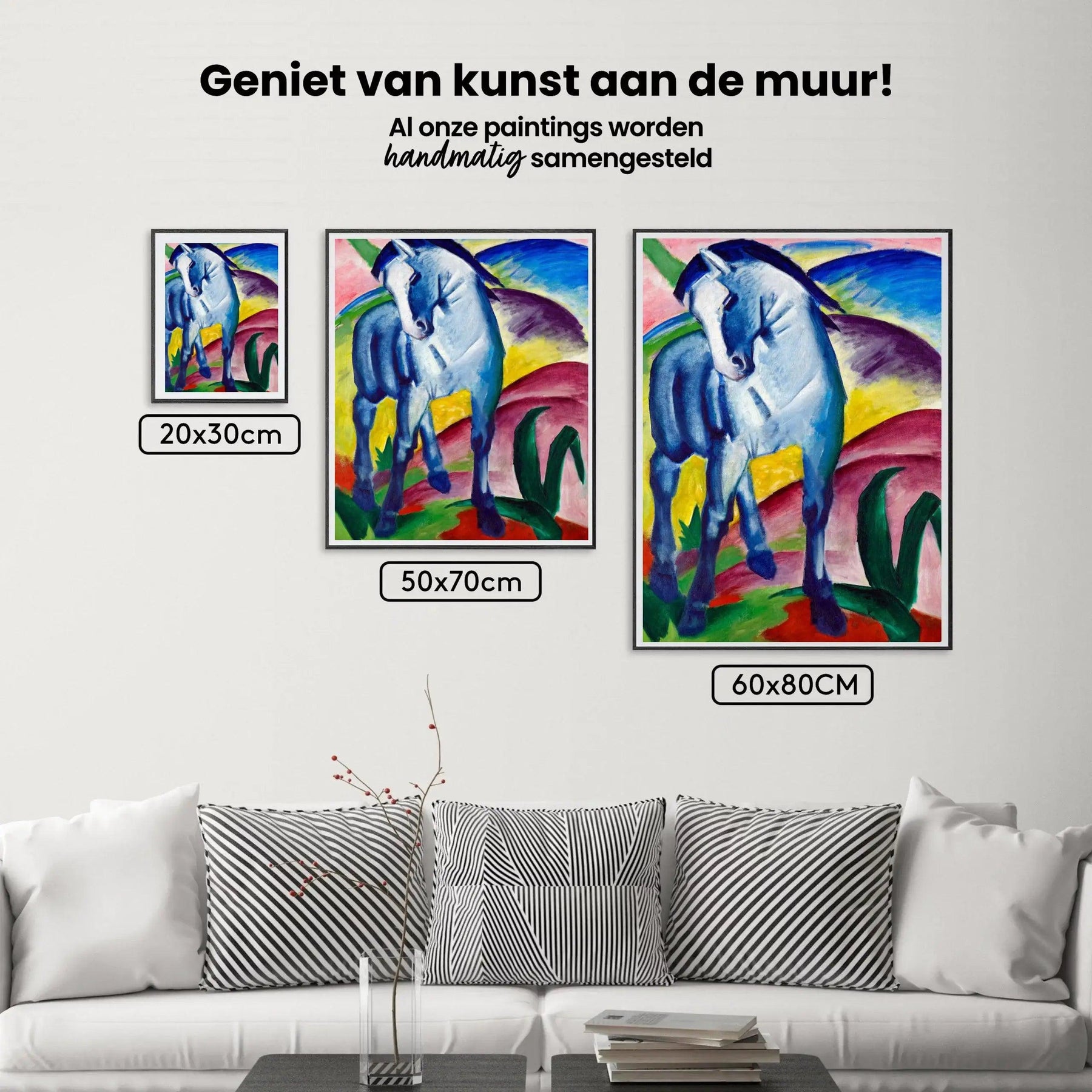 Diamantmaleri - Den blå hest I Maleri af Franz Marc