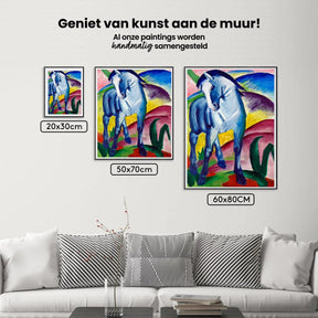 Diamantmaleri - Den blå hest I Maleri af Franz Marc