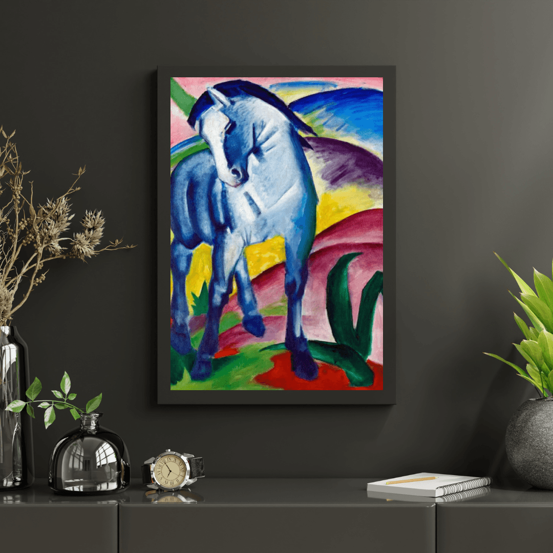 Diamantmaleri - Den blå hest I Maleri af Franz Marc