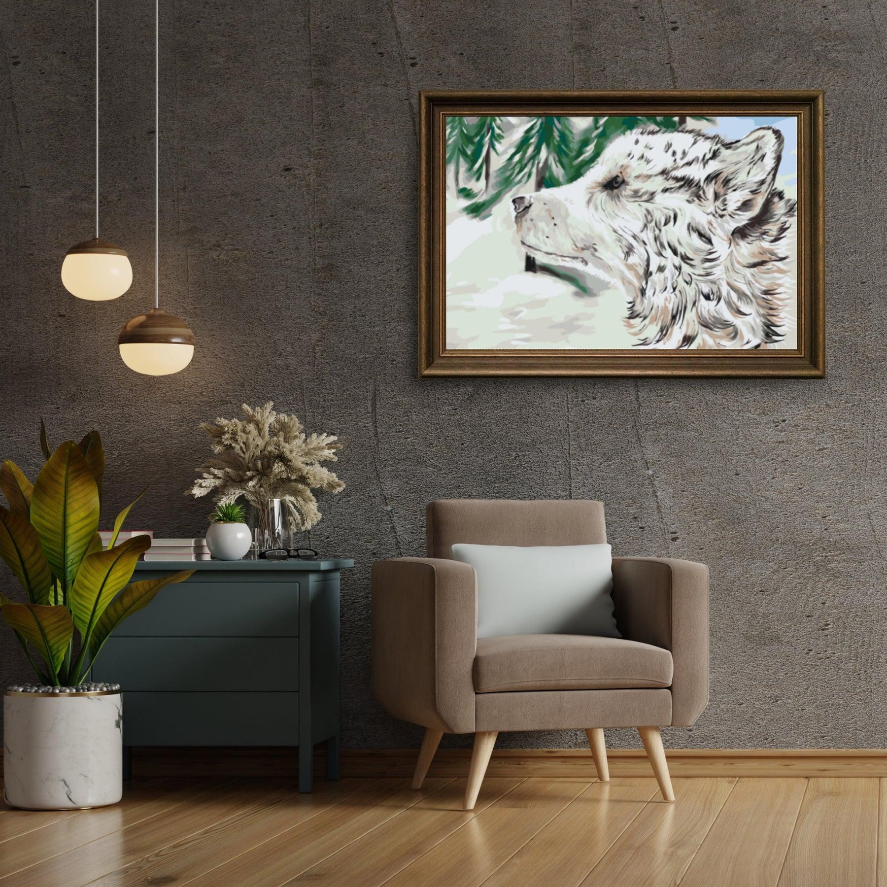 Diamantmaling - Hund i sneen - SEOS®