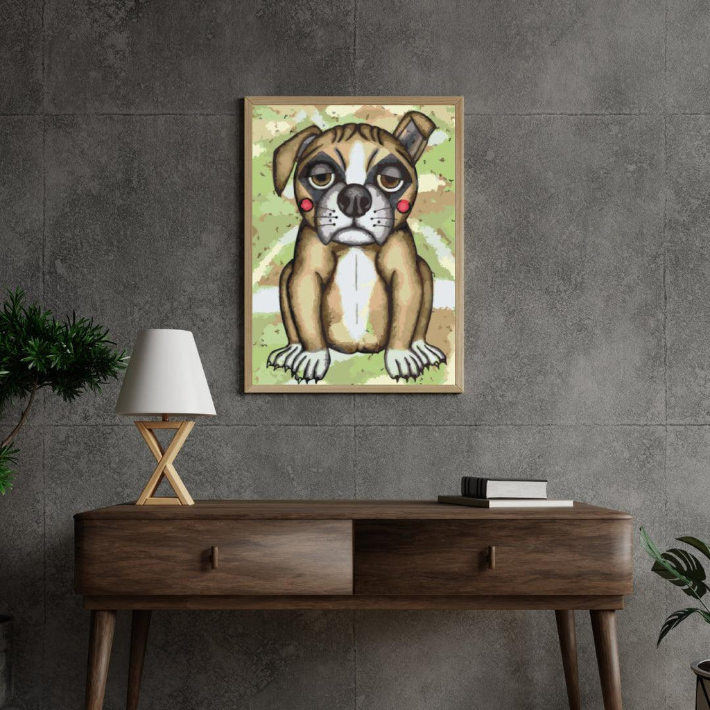 Diamantmaleri - Hund med lyserøde kinder - SEOS®