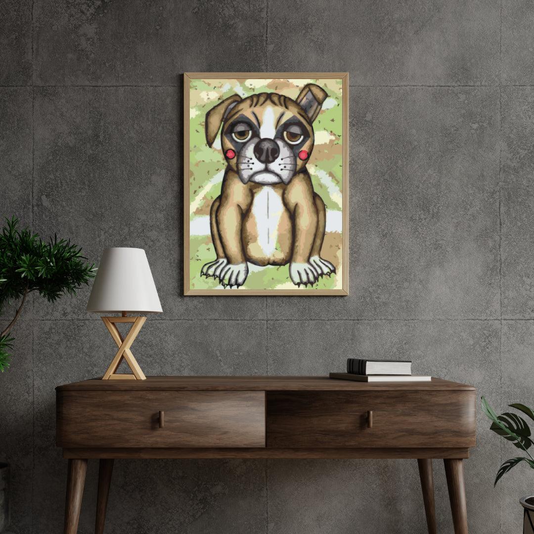Diamantmaleri - Hund med lyserøde kinder - SEOS®