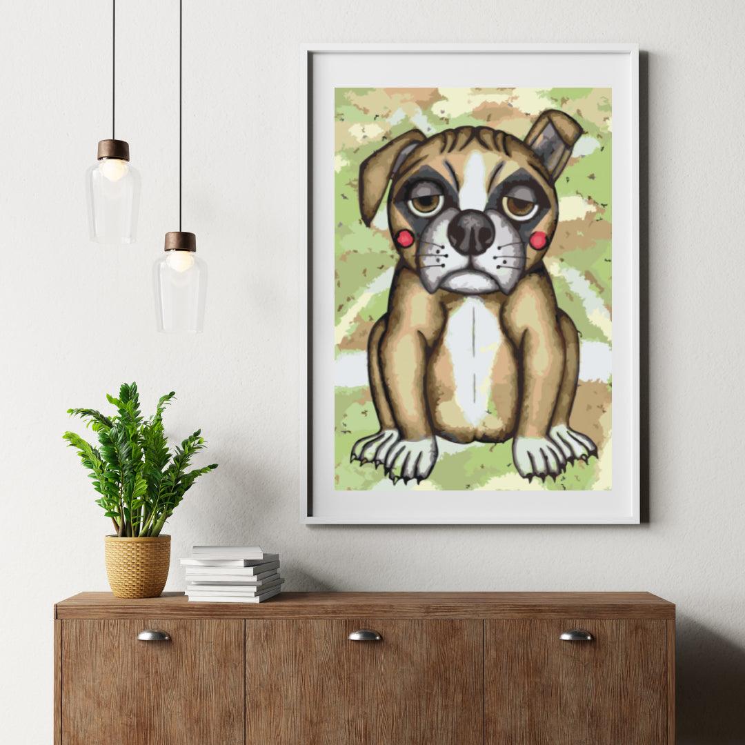 Diamantmaleri - Hund med lyserøde kinder - SEOS®