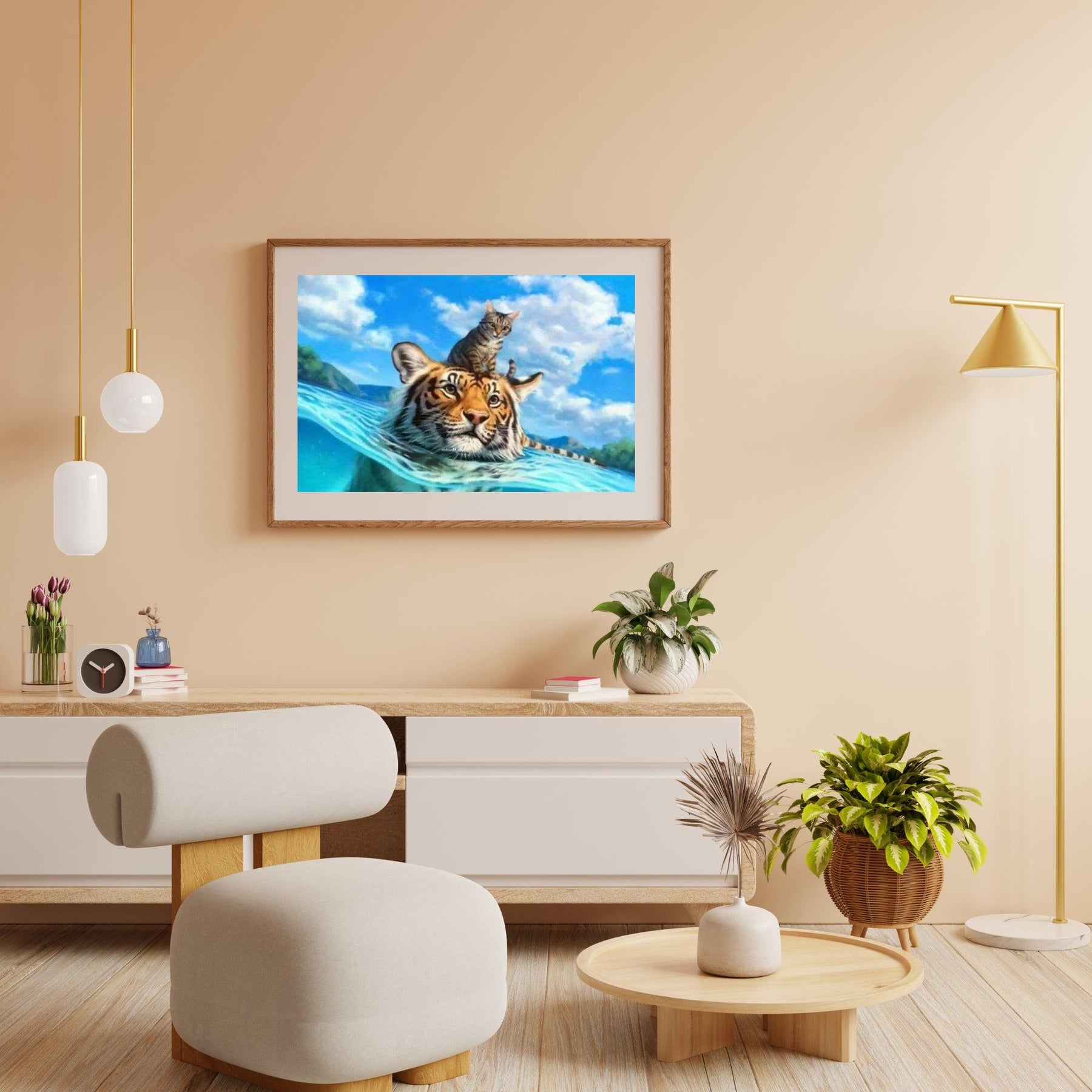 Diamantmaling - Kat og tiger i havet - SEOS®