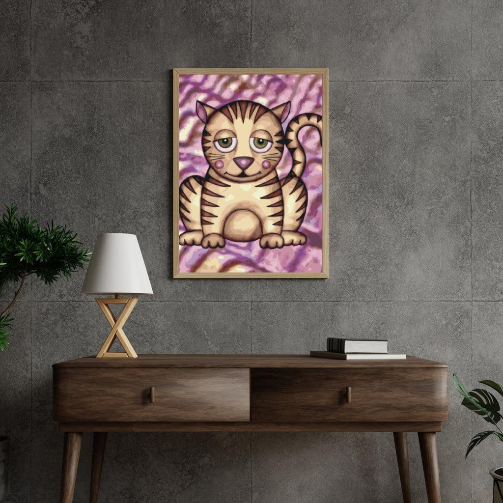 Diamantmaleri - Kat med lilla kinder - SEOS®