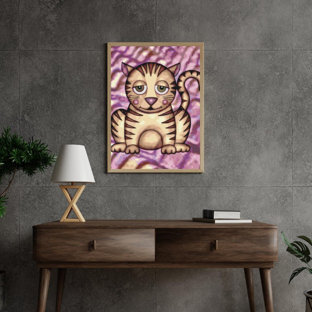 Diamantmaleri - Kat med lilla kinder - SEOS®