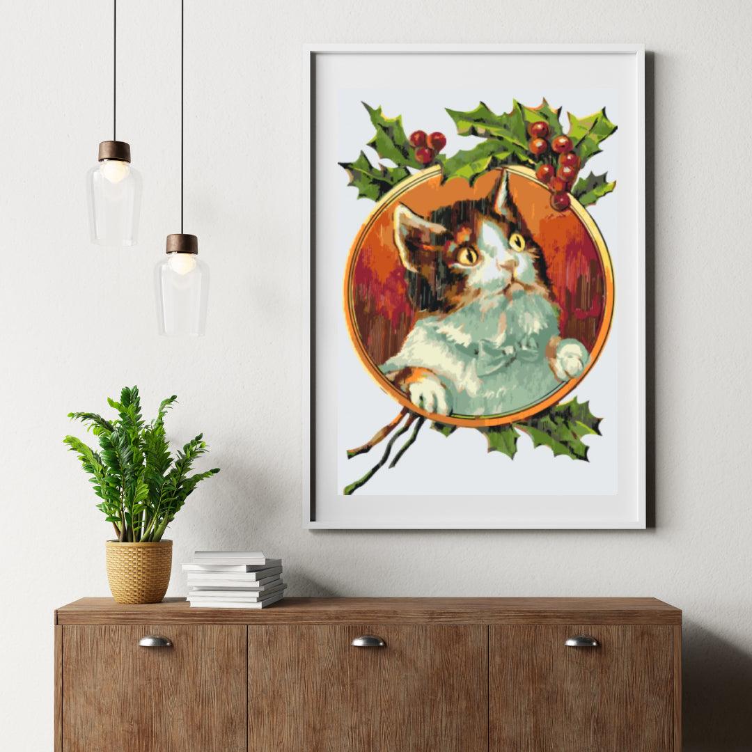 Diamantmaling - Kat under vinranken - SEOS®