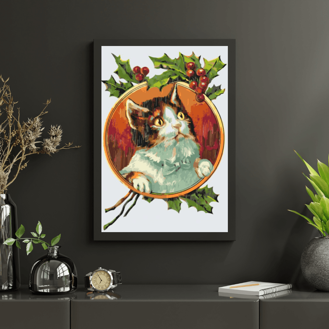 Diamantmaling - Kat under vinranken - SEOS®