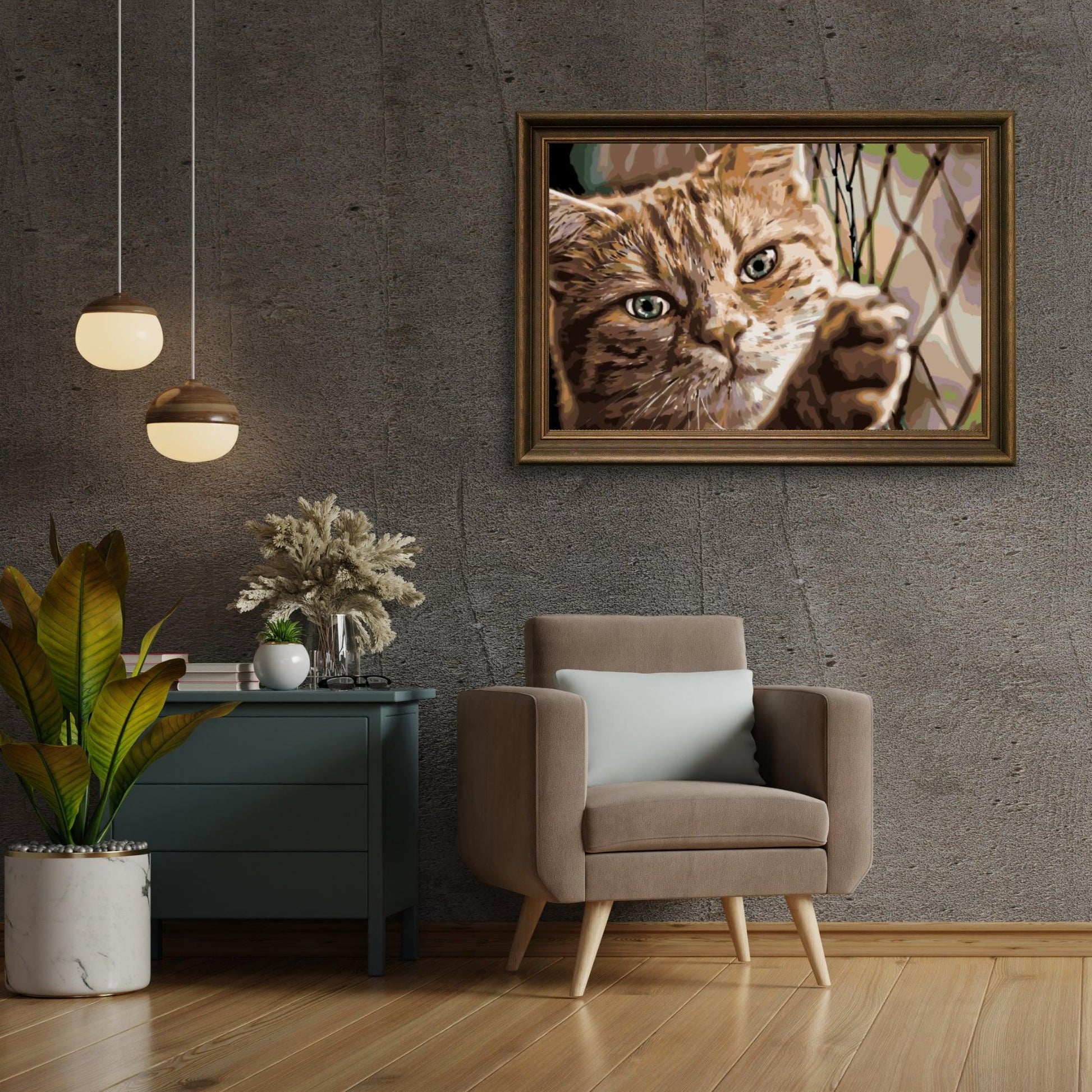 Diamantmaling - Kat på hegnet - SEOS®