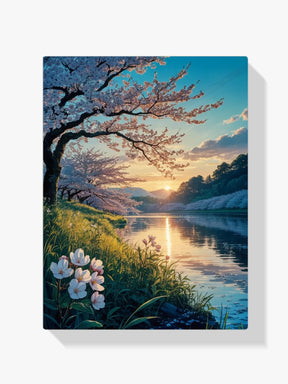 Diamantmaleri - Kirsebærblomster i skumringen