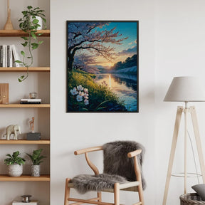 Diamantmaleri - Kirsebærblomster i skumringen