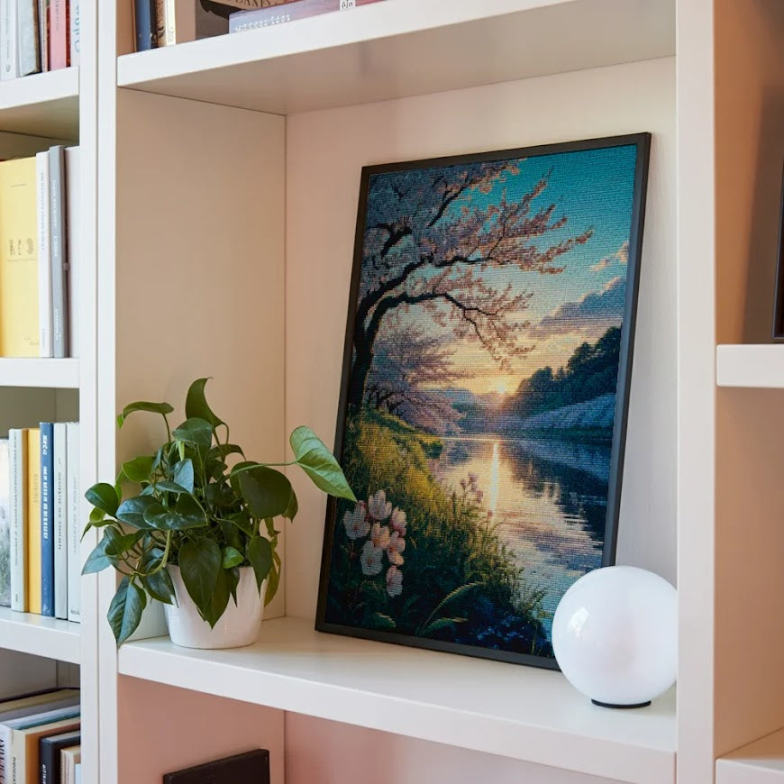 Diamantmaleri - Kirsebærblomster i skumringen