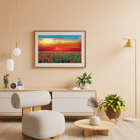 Diamantmaleri - Valmuemark ved solnedgang - SEOS Shop ®