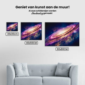 Diamantmaleri - Farverig galakse med stjerner og kometer