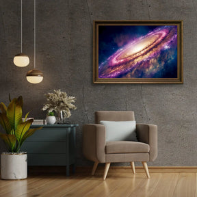 Diamantmaleri - Farverig galakse med stjerner og kometer