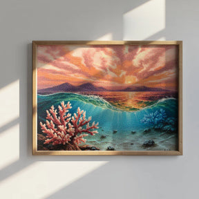 Diamantmaleri - Koral Solnedgang