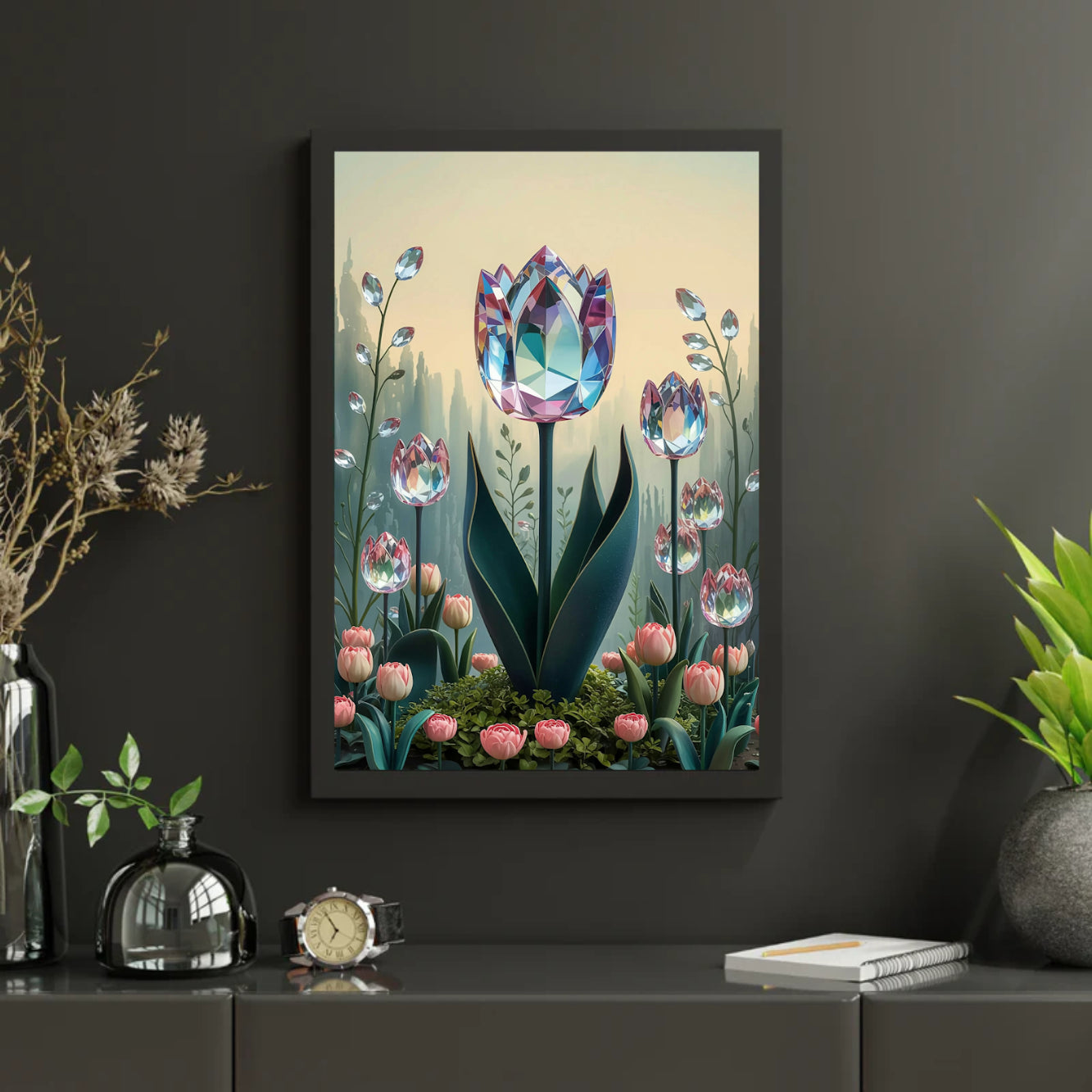 Diamantmaleri - Krystaltulipanblomst V1