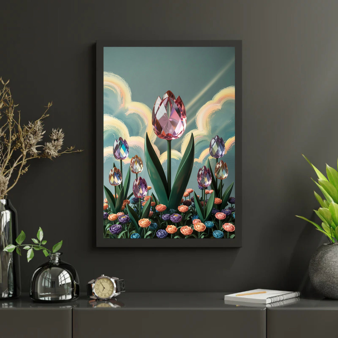 Diamantmaleri - Krystaltulipanblomst V2