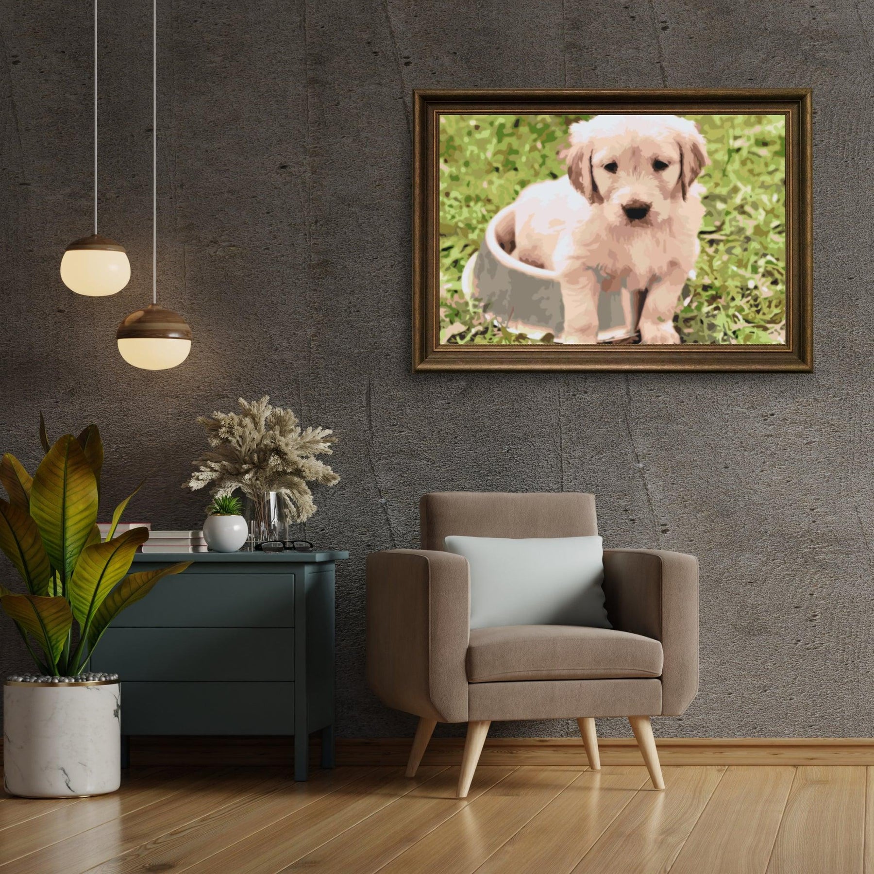 Diamantmaleri - Labrador i en skål - SEOS®