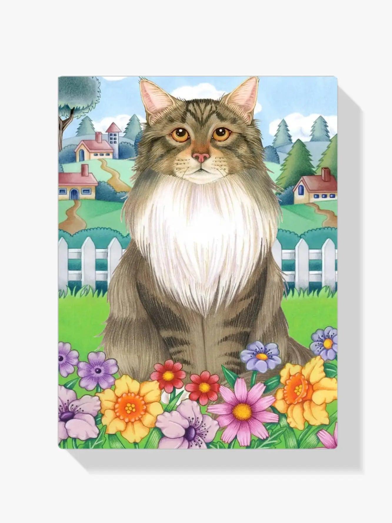 Diamantmaleri - Forårs Maine Coon