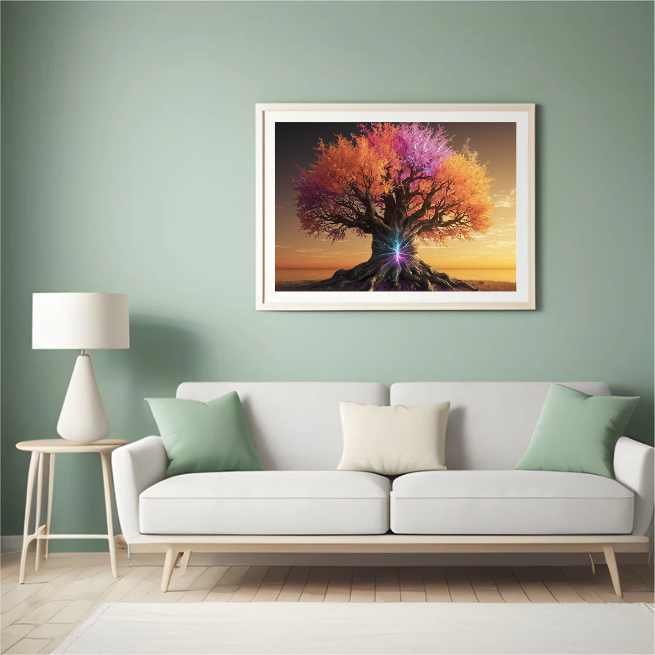 Diamantmaleri - Livets træ med farverige blade