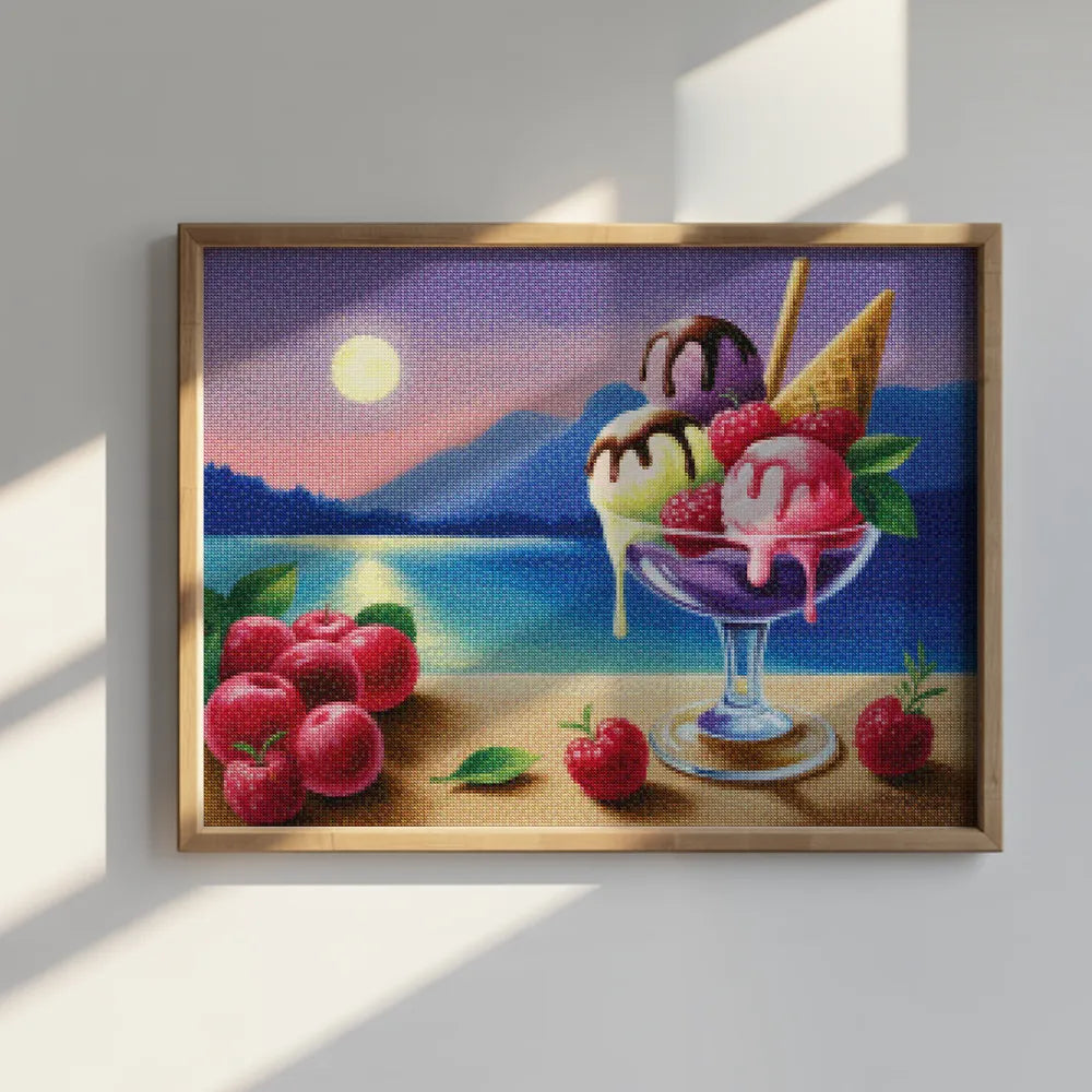 Diamantmaleri - Måneskinsgelato