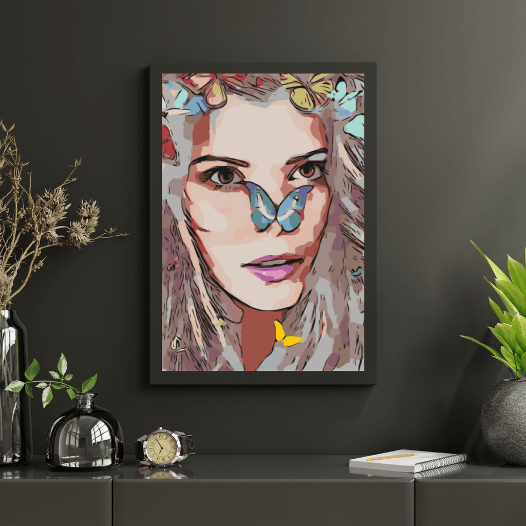 Diamantmaleri - Pige med sommerfugle - SEOS Shop ®