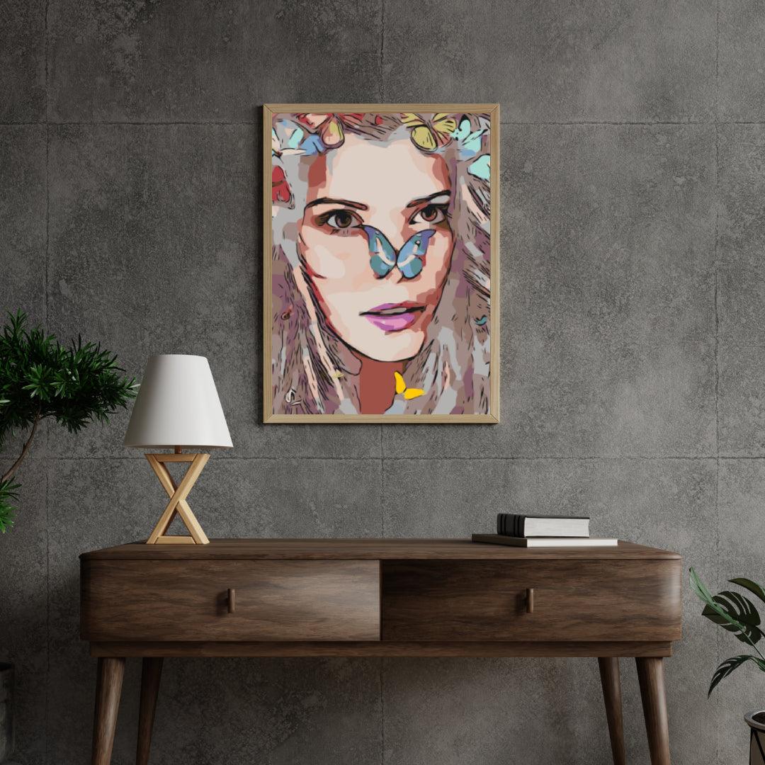 Diamantmaleri - Pige med sommerfugle - SEOS Shop ®