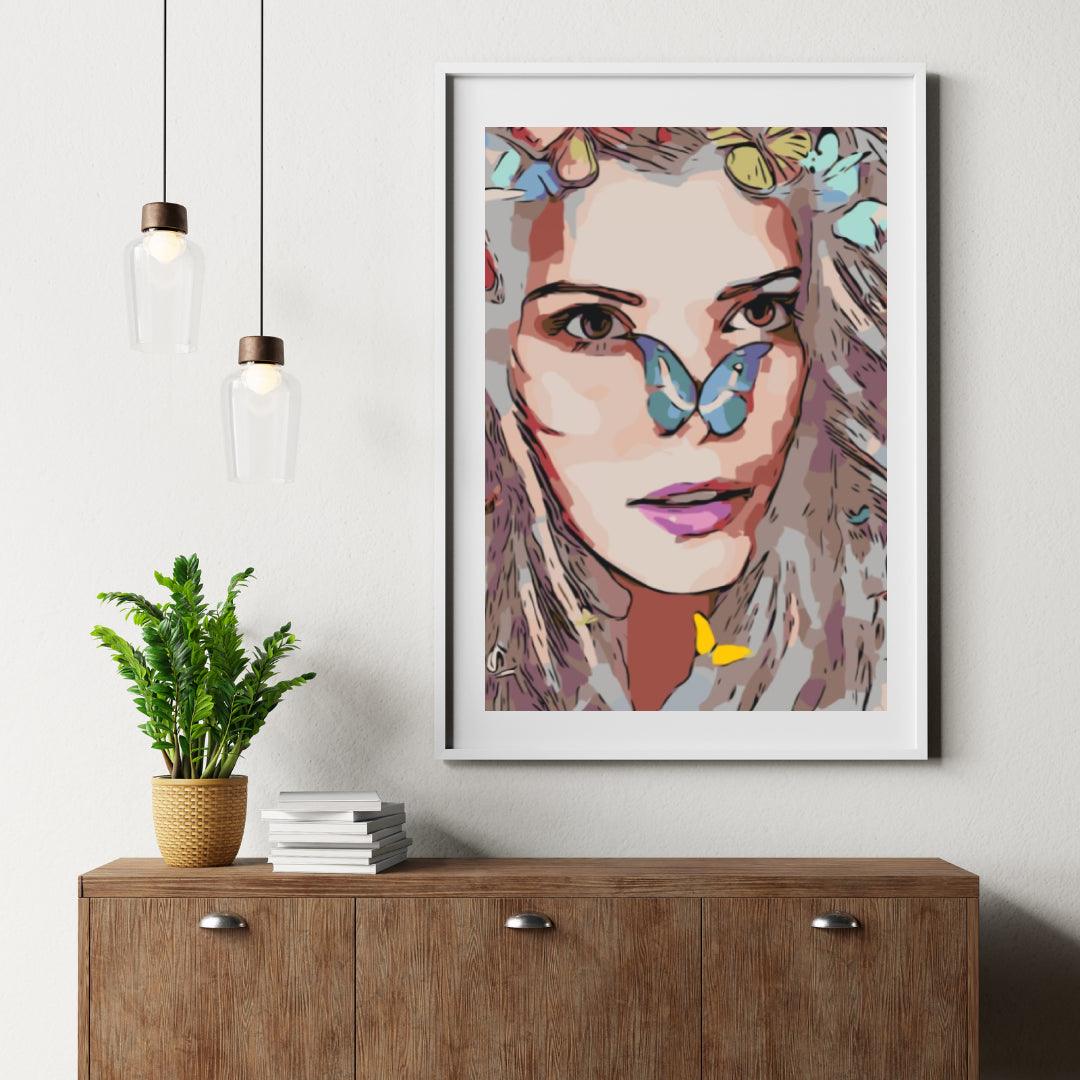 Diamantmaleri - Pige med sommerfugle - SEOS Shop ®