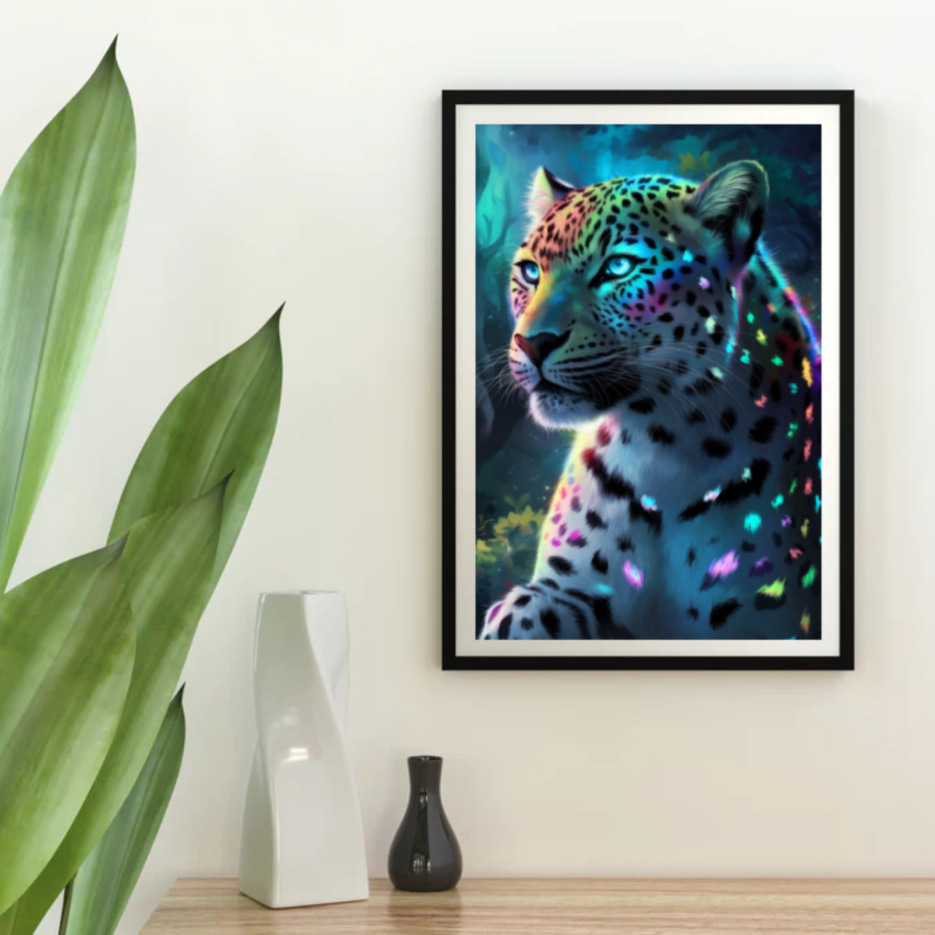 Diamantmaleri - Neon jungle leopard
