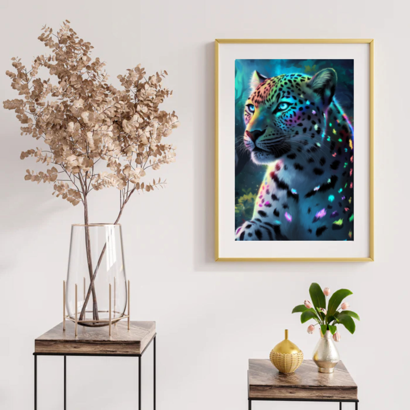 Diamantmaleri - Neon jungle leopard