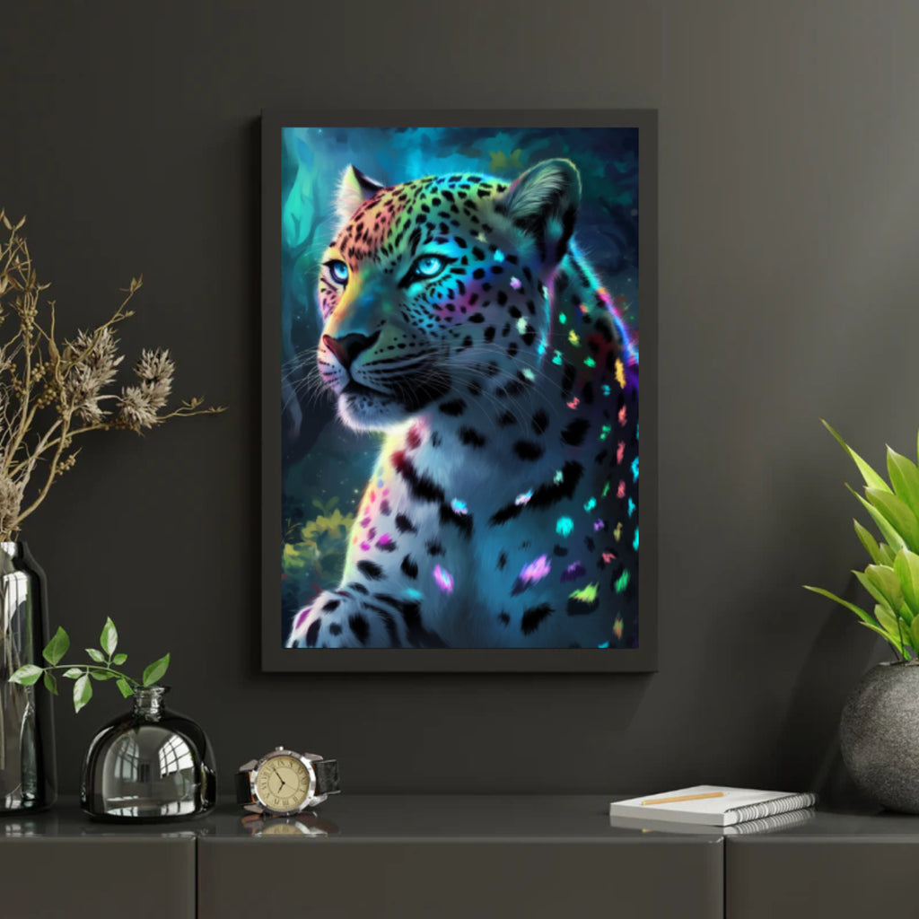 Diamantmaleri - Neon jungle leopard