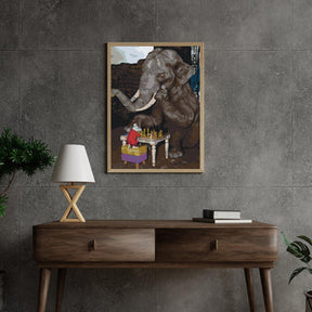 Diamantmaleri - Elefant og mus spiller skak - SEOS®