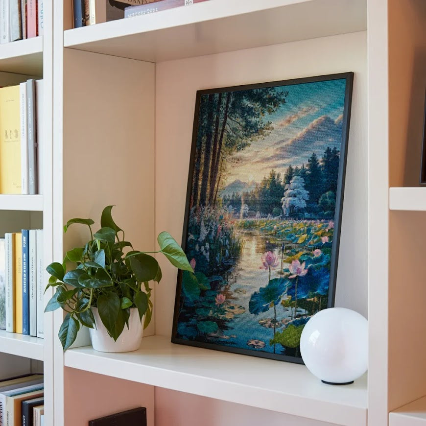 Diamantmaleri - Lotusdammens opvågnen