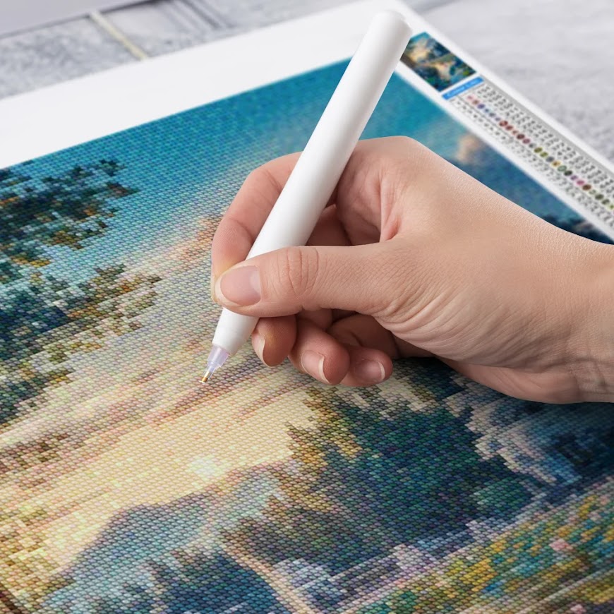 Diamantmaleri - Lotusdammens opvågnen