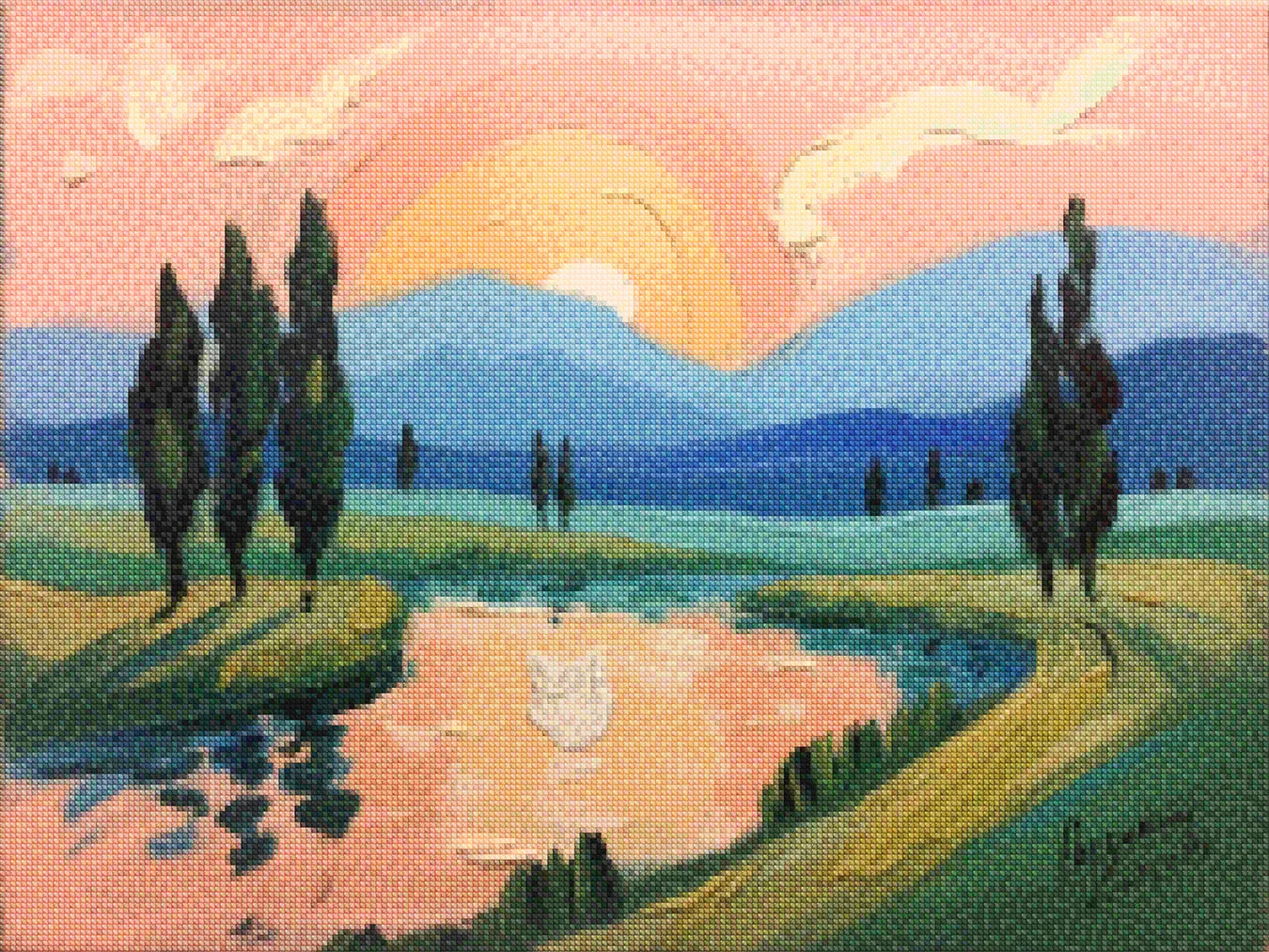 Diamantmaling - Ferskenmalede aftener