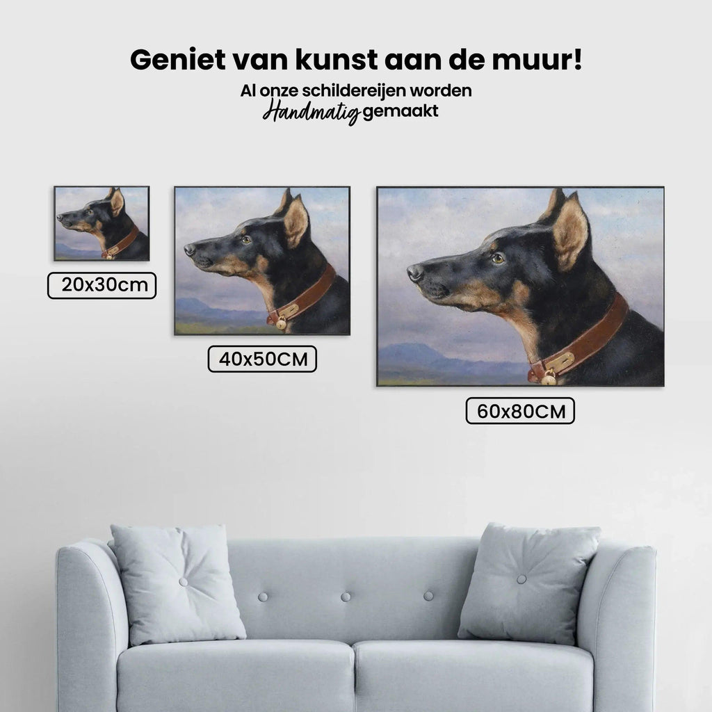 Diamantmaleri - Portræt af en dobermann