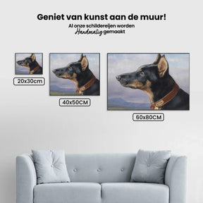Diamantmaleri - Portræt af en dobermann