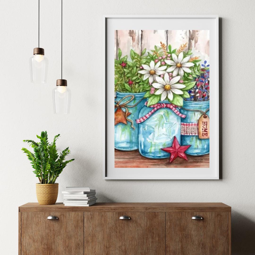 Diamantmaling - Krukker med blomster og stjerner - SEOS Shop ®