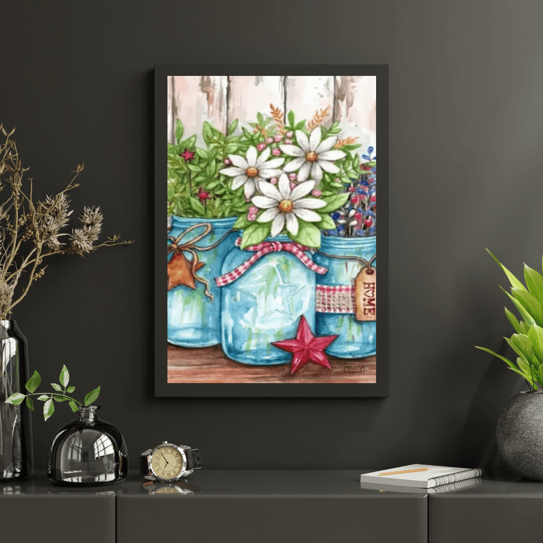 Diamantmaling - Krukker med blomster og stjerner - SEOS Shop ®