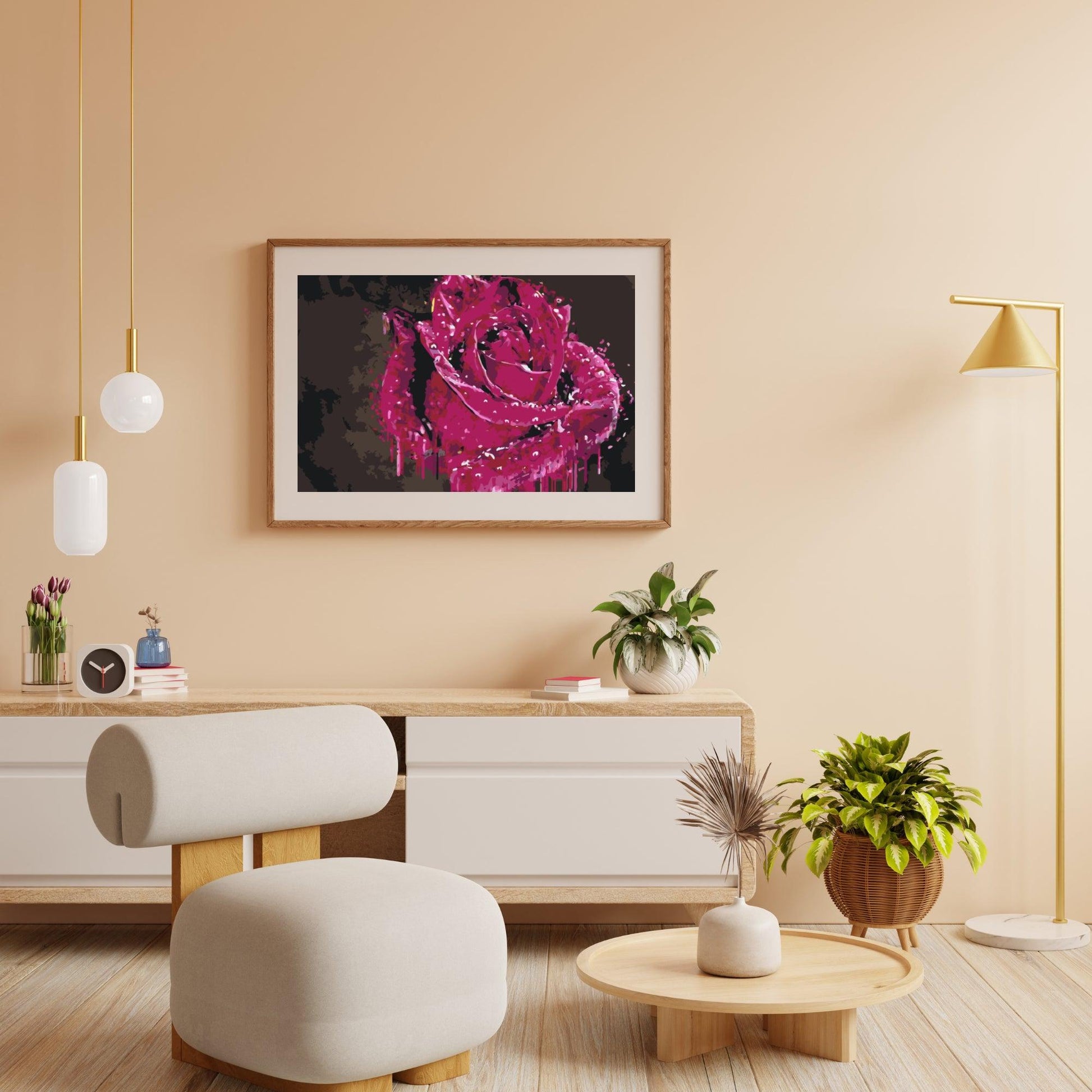 Diamantmaleri - Dekorativ rose - SEOS Shop ®