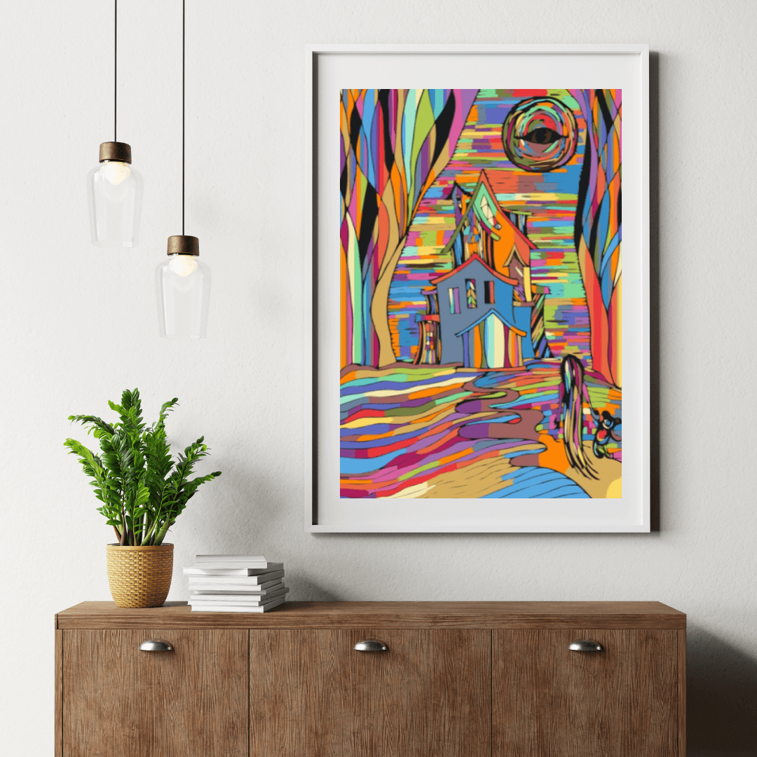 Diamantmaleri - Uhyggeligt farverigt hus - SEOS Shop ®