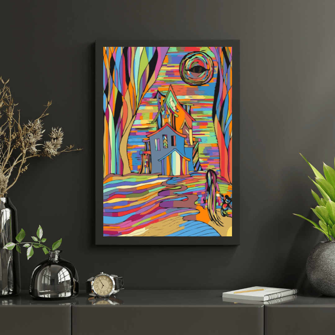 Diamantmaleri - Uhyggeligt farverigt hus - SEOS Shop ®
