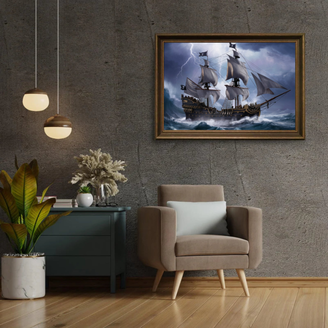 Diamantmaleri - Stormborn Galleon