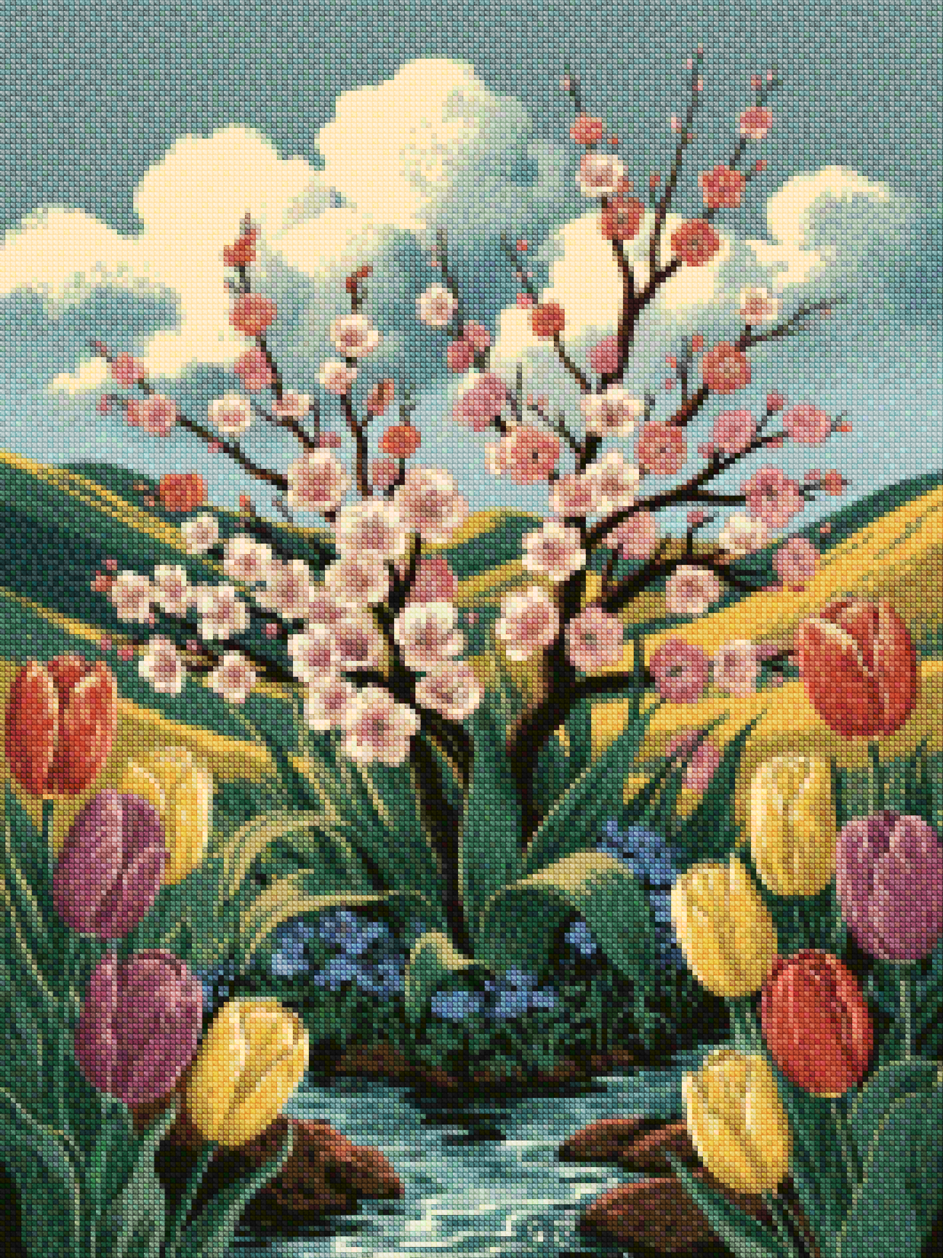Diamantmaleri - Tulipanvals